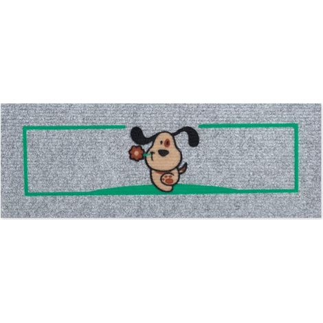 Zerbino Antiscivolo Salva Gradino 25x69 Assorbente Tappeto Ingresso Morbido 100% Made In Italy Cane - Grigio