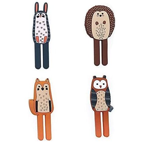 Set of 4 magnetic animal-shaped hooks for refrigerator, whiteboard and any magnetic surface (mixed colors) - (1/5)