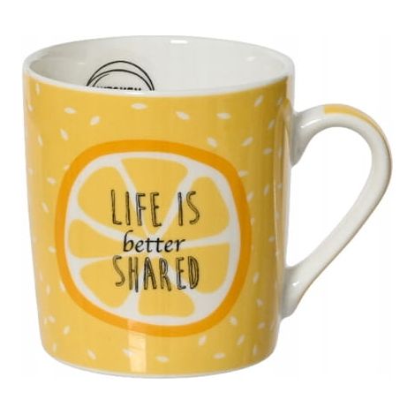 Mug en porcelaine avec anse 200 ml 8,6 x 7,7 cm Fraise et orange (1/2)