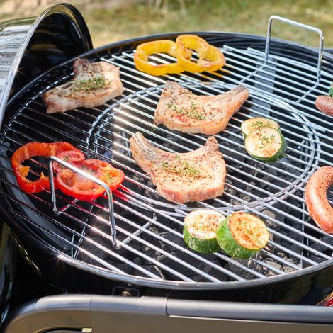 Barbecue rond charbon de bois acier émaillé Ø53cm. grill noir avec chariot - Maurice (1/5)