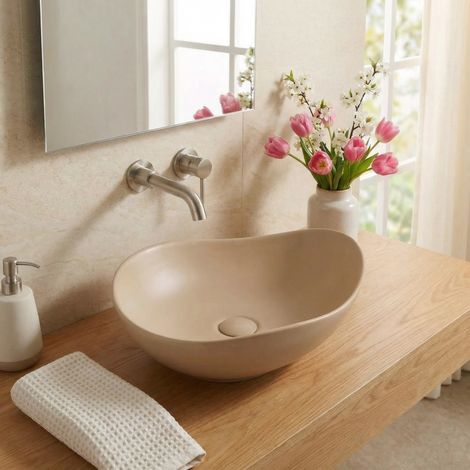 PixL 51 x 38 x 19 cm Aufsatzwaschbecken Infinitio ohne Überlauf, moka (CEPX5038MOM)