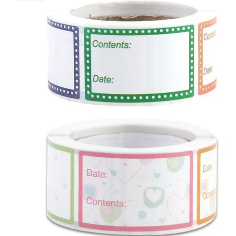 2.5x4 cm Self-Adhesive Food Labels, 2 Rolls, 400 PCS, Freezer Date Reminder Stickers (1/5)