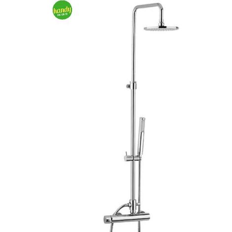 Colonna doccia in acciaio cromato regolabile con doccia e doccetta modello mini master cromata PAFFONI (1/3)