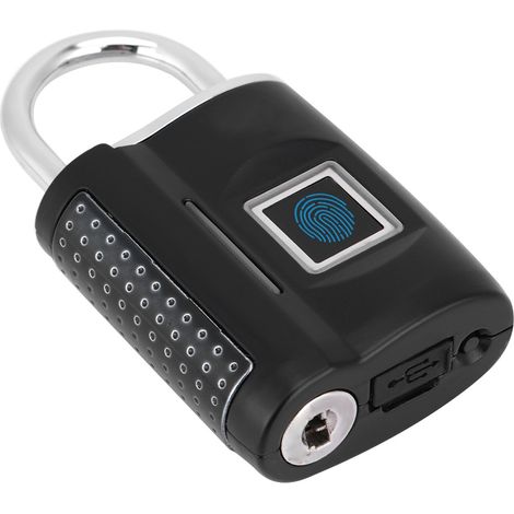 Cadenas intelligent à empreinte digitale sans mot de passe, antivol de douane pour valise, bagage ou sac à dos, noir