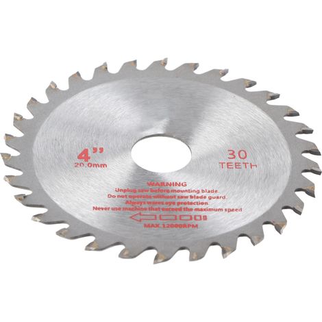 Lame de scie circulaire en carbure cémenté de 4 pouces (10 cm) et 30 dents, pour la coupe du bois, diamètre d'alésage 20 mm (1/5)