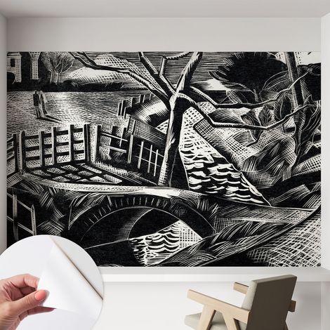 Papier peint autocollant avec imprimé décoratif pour salon et chambre à coucher Installation facile Paysage architectural 152x104 cm (1/5)