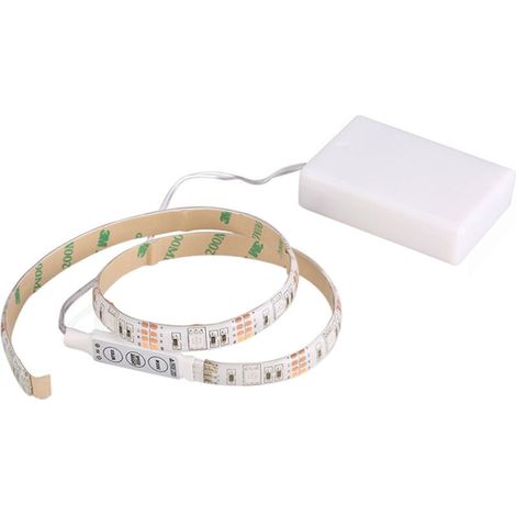 Rgb Bande De Lumière Flexible Led Étanche Ip65 15Leds Dc5V Avec Contrôleur À Piles,Bande Led,Bandes Lumineuses Pour La Décoration D'Activités Vélo Meuble Télévision (1/4)