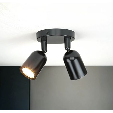 Deckenspot GU10 verstellbar 13 cm breit Schwarz 2-flammig Deckenstrahler (1/5)