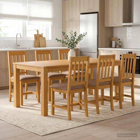 vidaXL Ensemble de salle à manger 7 pc Gris Bois de chêne massif (1/5)