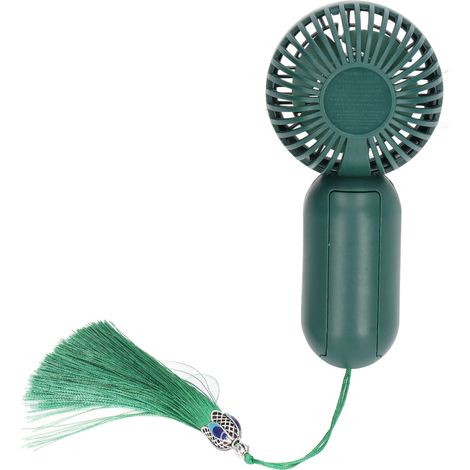 Ventilateur portable USB avec cordon vert, mini ventilateur à piles idéal pour les sports de plein air et les voyages d'été. (1/5)
