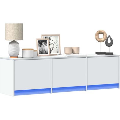 Maison Exclusive - Mobile TV con led Bianco 140 x 34 x 40 cm Legno multistrato