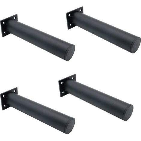 4 verstellbare Möbelfüße, mattschwarz, Aluminiumlegierung, 38 x 200 mm, TV-Ständerfüße für Couchtisch, Schrank, Sofastütze