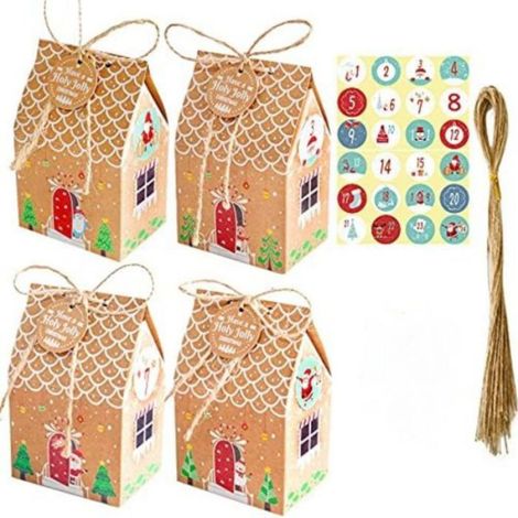m Boîtes Cadeaux de Noël, Pack de 24 Boîtes Créatives en Papier pour Petits Cadeaux (1/5)