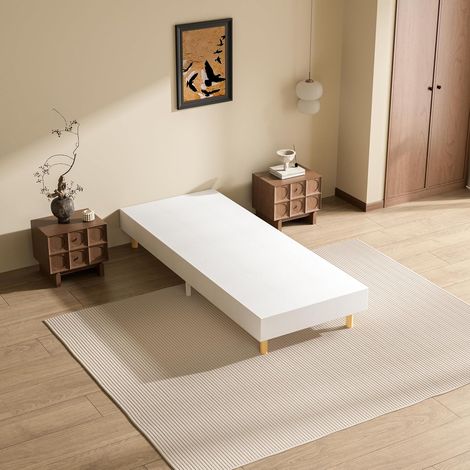 Dewinner – Sommier tapissier 80x200 cm – Structure renforcée à 6 pieds – 14 lattes en peuplier pour soutien lombaire – Housse jacquard amovible (1/5)
