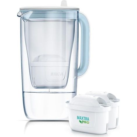 Carafe filtrante Brita Glass+ avec 2 cartouches MaxtraPro PP (bleue 2,5 l)