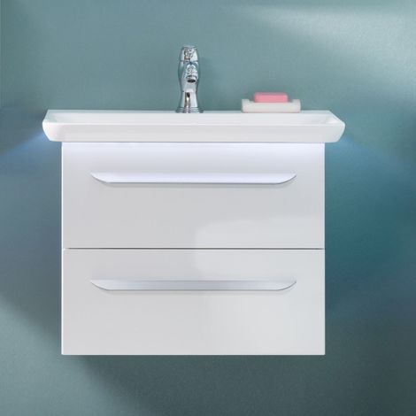 Lanzet M9 Badmöbel Set 3-teilig, 70cm breit, Weiß, mit LED"-"90128145 (1/5)