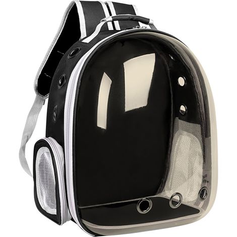 Sac à Dos Transporteur Pour Animaux - Capsule Transparente En ABS/PC - Pour Chats Et Chiots - Usage Extérieur Randonnée Voyage - 42 x 35 x 28 cm - 1 Pièce (1/2)