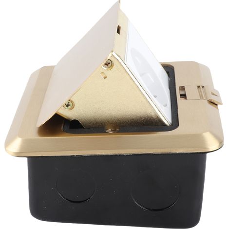Prise de sol encastrable étanche en cuivre, boîtier multiprise escamotable à ouverture lente, design luxueux antidérapant pour intérieur (1/5)