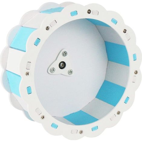 Roue d'exercice pour hamster, BGHYHYHI, en plastique, silencieuse, antidérapante, bleue et blanche (1/5)