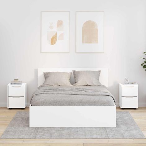 vidaXL Bedside Tables 2 pcs White 30.5 x 30 x 43 cm Engineered Wood (1/5)