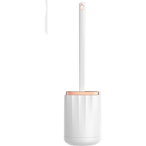Brosse de toilette pour salle de bain, brosse de nettoyage avec poils souples en silicone, tête de brosse étanche avec base blanche-AquaForge (1/5)