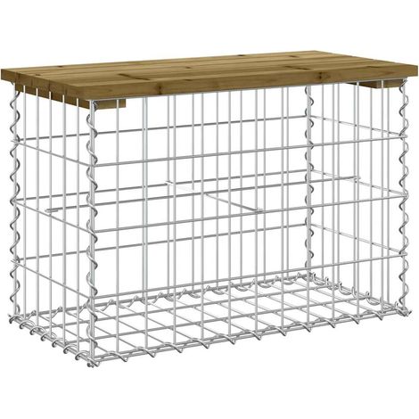 Banc de jardin Banc extérieur Banquette de jardin design gabion 63x31,5x42 cm bois de pin imprégné (1/5)