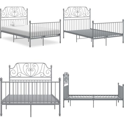 Bettgestell Grau Metall 120x200 cm - Bettrahmen - Metall-Bettrahmen - Home & Living