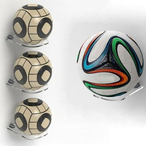 Porta palloni in acrilico, supporto da parete per basket, supporto universale per palloni sportivi, supporto per pallone da calcio con viti per basket, calcio, pallavolo (trasparente) (1/4)