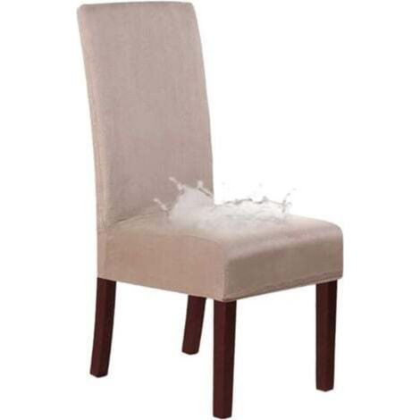 (Khaki 6-Pack) Super Fit Stretch Dining Chair Covers Removable Washable Chair Slipcovers Suitable for Hotel Restaurants, Ceremony Banquets, Wedding Parties (1/5)