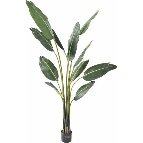 Palmier Arbre du voyageur artificiel H 195 cm en pot 10 feuilles