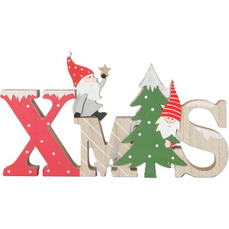 TrendLine Deko Aufsteller X- MAS Holz 29 x 16 x 2 cm bunt
