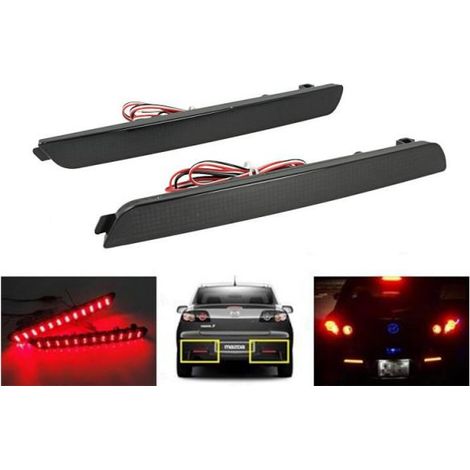Kit 2 Fanali Posteriori A Led Nero Fume Per Mazda 3 Axela BK Sostituzione Riflettore Catarifrangente Originale (1/3)