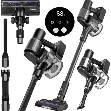 Aspirapolvere verticale senza fili, senza sacco, con spazzola elettrica e LED, 3 in 1, 250W (1/5)