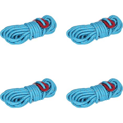4Pcs 4mm Corde de Tente Réfléchissante Haute Résistance Légère pour Camping Extérieur Hamac Bleu (1/5)