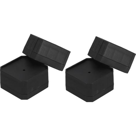 Lot de 4 cales carrées surélevées pour pieds de lit, patins anti-glisse pour meubles, supports pour armoires, frigos, machines à laver, tables et chaises. (1/5)