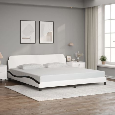 Giroletto Dover Bianco e Nero 200x200 cm in Similpelle vidaXL (1/5)