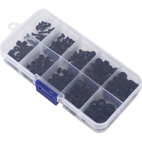 Vis en nylon, assortiment de rondelles et écrous M5, kit 270 plastique (1/5)