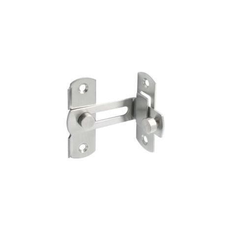 Serrure de porte coulissante, loquet à 90 degrés avec vis, serrure de porte en acier inoxydable à gâche à angle droit, argent - Crezuo