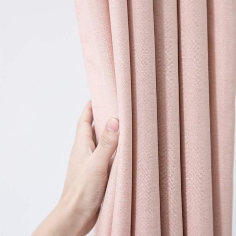 Rideau de douche en tissu lin de qualité supérieure 240 x 200 cm Imperméable Anti-moisissure Pour salle de bain Rose 180 x 200 cm (1/5)