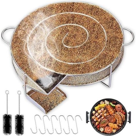 Générateur de Fumée - Inox - Ronde - 2 Poignées - Accessoires Inclus - Fumage à Froid (1/4)