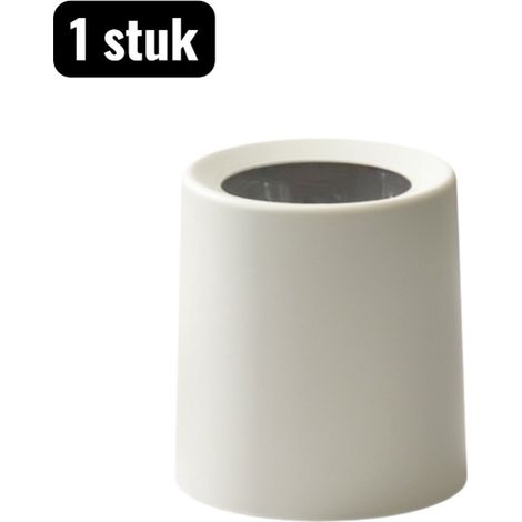Mini poubelle de bureau et de cuisine avec double compartiment pour trier et collecter les petits déchets format compact et design minimaliste couleur blanc cassé 1 pièce (1/5)
