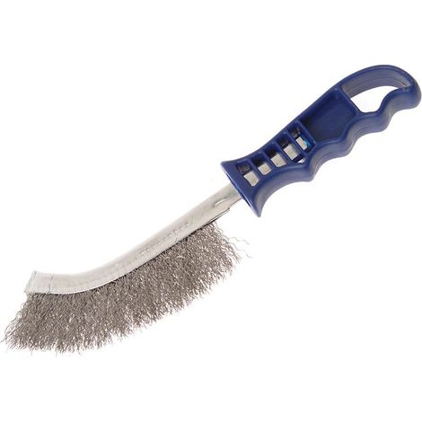 Faithfull 17430001 Wire Scratch Brush Stainless Steel Blue Handle FAIWBHANDSS (1/3)