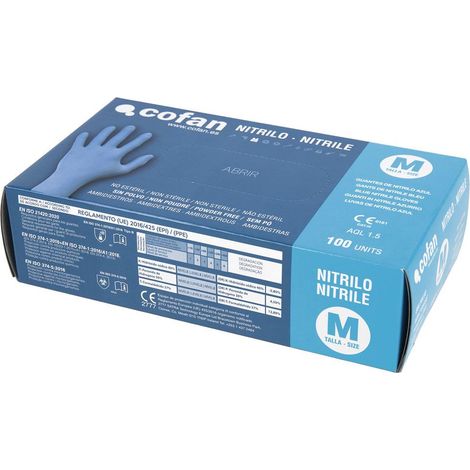 Caja 100 unidades Guantes De Nitrilo T - M (1/4)