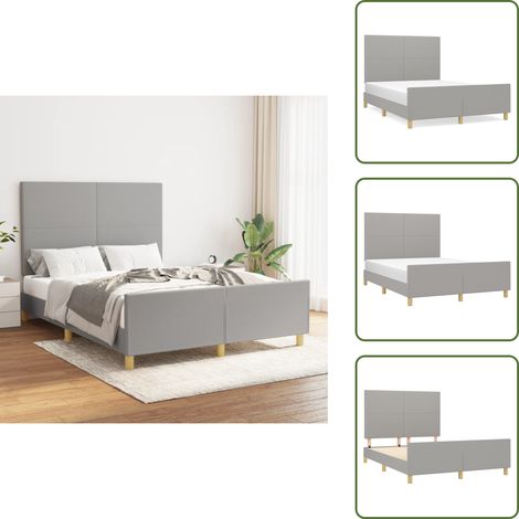 Bettgestell ohne Matratze Hellgrau 140x190 cm Stoff - Bettes Gestell - Boxspringbetten - Doppelbett - Einzelbett - Lattenrost (1/5)