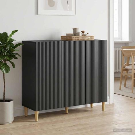 vidaXL Credenza Nero 89 x 34,5 x 80 cm Legno ingegnerizzato (1/5)