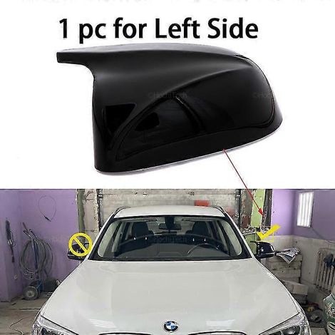 Spiegelabdeckung in Carbonfaser-Optik, weiß/schwarz, passend für BMW X3 G01, X4 G02, X5 G05, X7 G07, X6 G06 (2018–2023) – 1 Stück, linke Seite, schwarz