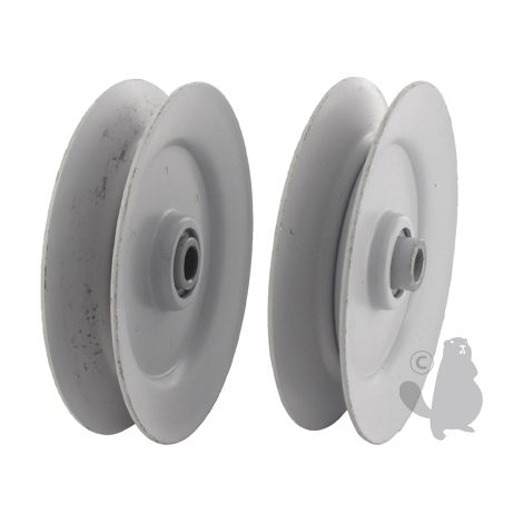 Polea en V con ranura en V sobre rodamiento adaptable para Noma - H: 20,6 mm, ø: ext: 101,6 mm, ø int: 9,5 mm. Reemplaza origen: 44280