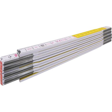 Regla plegable madera 2m 16mm blanco/amarillo Stabila