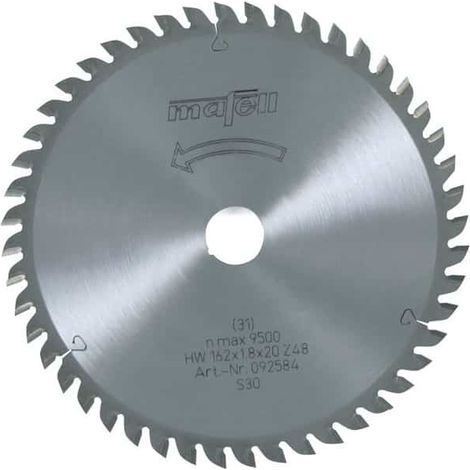 Mafell – Lame de scie circulaire 162mm – Alésage 20mm – 48 dents pour bois dur – Coupe nette sans éclat – 92584 (1/3)