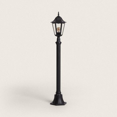 Laterne Außen Oberfläche 185cm Black Traditional Schwarz